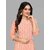 Parnavi Women Striped Pure Cotton Straight Kurta (Orange)