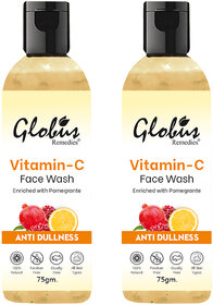 Globus Remedies Anti Ageing Skin Brightening Vitamin C Face Wash, 75gm, Set of 2