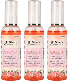 Globus Naturals Rose Toner, 100 ml, Set of 3