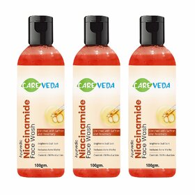 CareVeda B3 Boost  Hydrating Niacinamide Face Wash for Improving Skin Texture Hydrates  Nourishes Skin Suitable for All Skin Types 100 gm Set of 3