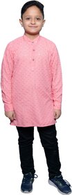 Boys' Pink Kurta - Traditional Ethnic Wear for Kids