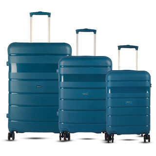                       Timus Sunlite Soft Luggage 58cm 68cm 78cm Soft Luggage Trolley Bags Combo Set of 3 - Teal Blue                                              