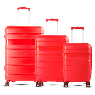 Timus Sunlite Hard Luggage 58cm 68cm 78cm Hard Luggage Trolley Bags Combo Set of 3 - Red Timus Sunlite Hard Luggage 58cm 68cm 78cm Hard Luggage Trolley Bags Combo Set of 3 - Red