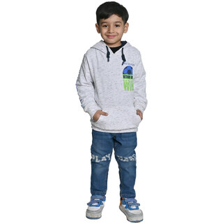 Kid Kupboard Cotton Boys Sweatshirt, White, Full-Sleeves, 6-7 Years KIDS7157