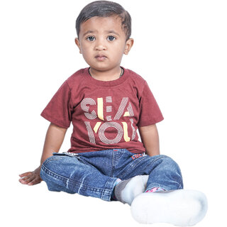 Kid Kupboard Cotton Baby Boys T-Shirt, Brown, Half-Sleeves, 18-24 Months KIDS7160 Kid Kupboard Cotton Baby Boys T-Shirt, Brown, Half-Sleeves, 18-24 Months KIDS7160