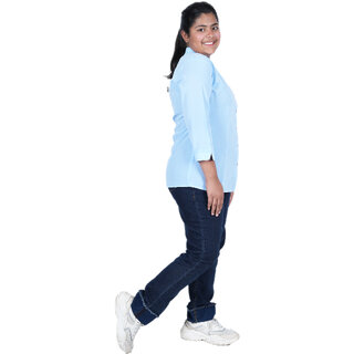 Exclusive Data - Not - Present Kid Kupboard Cotton Girls Shirt, Light Blue, Full-Sleeves, Above 
