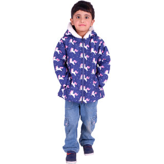 Kid Kupboard Cotton Baby Girl's Jacket, Dark Blue, Full-Sleeves, 4-5 Years KIDS7180