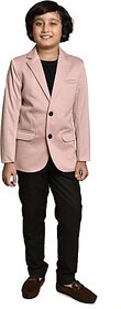 PRINT CULTR Boys Solid Single Breasted Party Blazer (Pink)