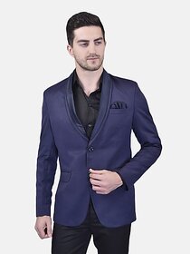 Print Cultr Solid Single Breasted Festive & Wedding Men Blazer (Blue)