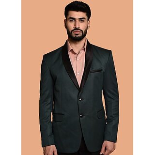                       PrintCultr PrintCultr Men Solid Single Breasted Casual Blazer (Green)                                              