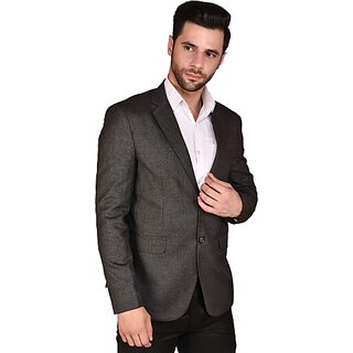                       Print Cultr Solid Single Breasted Festive & Wedding Men Blazer (Black)                                              