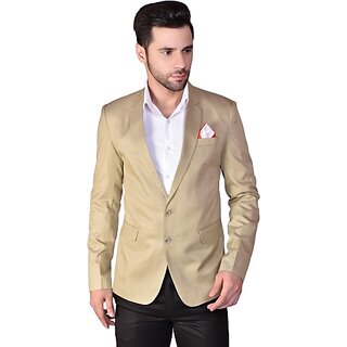                       PrintCultr Single Breasted Festive & Wedding Men Blazer (Beige)                                              