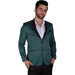                       PrintCultr Solid Single Breasted Festive & Wedding Men Blazer (Blue)                                              