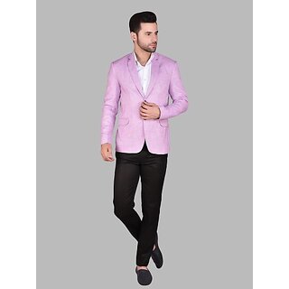                       PrintCultr Men Solid Single Breasted Casual Blazer (Purple)                                              