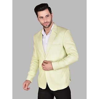                       PrintCultr Men Solid Single Breasted Casual Blazer (Beige)                                              