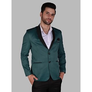                       PrintCultr Men Solid Single Breasted Casual Blazer (Blue)                                              