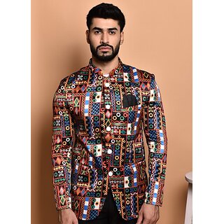                       PrintCultr PrintCultr Men Printed Single Breasted Casual Blazer (Multicolor)                                              