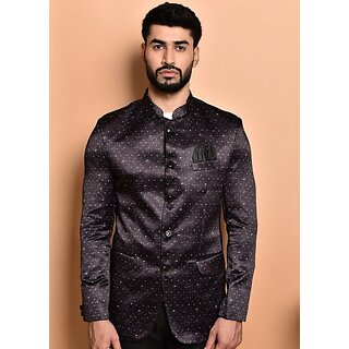                      PrintCultr PrintCultr Men Printed Single Breasted Casual Blazer (Black)                                              