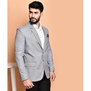                       PrintCultr Mandarin Festive & Wedding Men Blazer (Grey)                                              