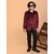 PrintCultr Boys Solid Single Breasted Party Blazer (Maroon)