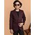 PrintCultr Boys Solid Single Breasted Party Blazer (Maroon)