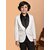 PrintCultr Boys Solid Single Breasted Party Blazer (White)