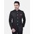 PrintCultr Solid Mandarin Festive & Wedding Men Blazer (Black)