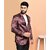 PrintCultr Printed Mandarin Festive & Wedding Men Blazer (Brown)