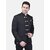 PrintCultr Solid Mandarin Festive & Wedding Men Blazer (Black)