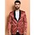 PrintCultr Printed Mandarin Festive & Wedding Men Blazer (Maroon)