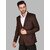 PrintCultr Men Solid Single Breasted Casual Blazer (Brown)