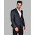 PrintCultr Men Self Design Single Breasted Casual Blazer (Dark Blue)