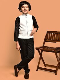 PrintCulture Baby Boys Solid Nehru Jacket (White)