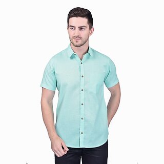                       Print Culture Men Solid Casual Light Blue Shirt                                              