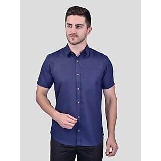                       PrintCulture Men Solid Casual Dark Blue Shirt                                              