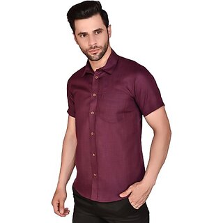                       PrintCulture Men Solid Formal Purple Shirt                                              