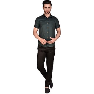                       PrintCulture PRINTCULTR Men Regular Fit Solid Button Down Collar Casual Shirt                                              