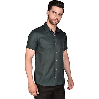                       PrintCulture PRINTCULTR Men Regular Fit Solid Curved Collar Casual Shirt                                              