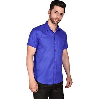                       PrintCulture PRINTCULTR Men Regular Fit Solid Curved Collar Casual Shirt                                              