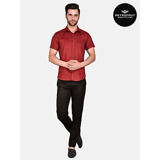                       PrintCultr PLUS Plus Size Men Regular Fit Solid Spread Collar Casual Shirt                                              