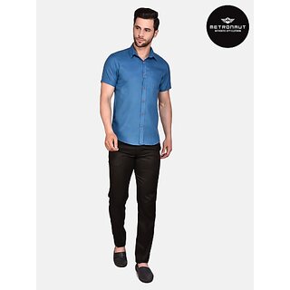                       PrintCultr PLUS Plus Size Men Regular Fit Solid Curved Collar Casual Shirt                                              