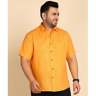                       PrintCultr PLUS Plus Size Men Regular Fit Solid Spread Collar Casual Shirt                                              