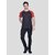 PrintCultr Colorblock Men Round Neck Cotton Blend Navy Blue, Red T-Shirt