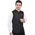 PrintCulture Men Solid Black Cotton Blend Nehru Jacket