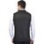 PrintCulture Men Solid Black Cotton Blend Nehru Jacket