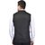 PrintCulture Men Solid Black Cotton Blend Nehru Jacket