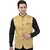 PrintCulture Men Self Design Yellow Cotton Blend Nehru Jacket