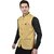 PrintCulture Men Self Design Yellow Cotton Blend Nehru Jacket