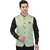 PrintCulture Men Solid Green Cotton Blend Nehru Jacket