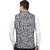 PrintCulture Men Printed Black Cotton Blend Nehru Jacket